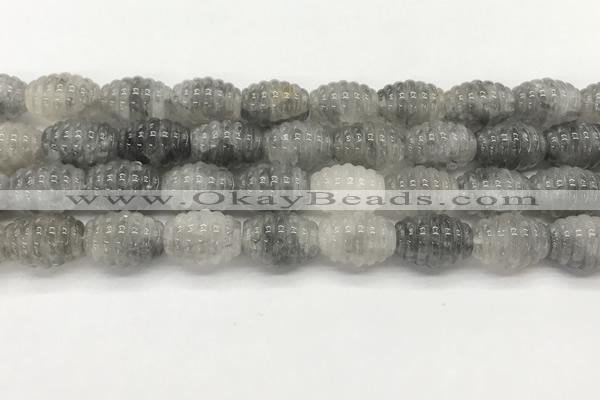 CFG1502 15.5 inches 15*20mm carved rice cloudy quartz beads