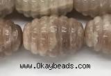 CFG1507 15.5 inches 15*20mm carved rice moonstone beads