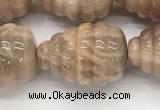 CFG1518 15.5 inches 15*20mm carved teardrop moonstone beads