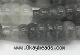 CFG1526 15.5 inches 10*35mm carved teardrop cloudy quartz beads