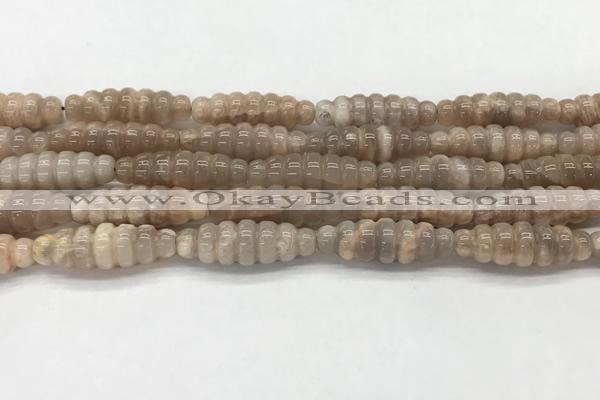 CFG1543 15.5 inches 10*30mm carved rice moonstone beads