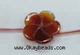 CFG19 15.5 inches 24mm carved flower natural red agate beads