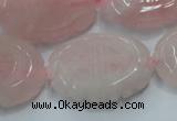 CFG207 15.5 inches 22*30mm carved oval rose quartz gemstone beads