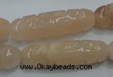 CFG209 15.5 inches 12*40mm carved rice pink aventurine jade beads