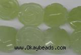 CFG234 15.5 inches 18mm carved flower New jade gemstone beads