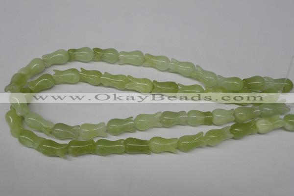 CFG237 15.5 inches 10*17mm carved flower New jade gemstone beads