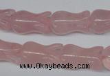 CFG238 15.5 inches 12*20mm carved flower rose quartz beads