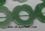 CFG261 15.5 inches 30mm carved flower green aventurine beads