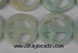 CFG265 15.5 inches 25mm carved coin amazonite gemstone beads