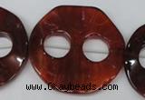 CFG281 15.5 inches 44mm carved coin red agate beads