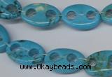 CFG291 15.5 inches 12*18mm carved oval turquoise beads