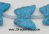 CFG30 15.5 inches 23*28mm butterfly turquoise gemstone beads