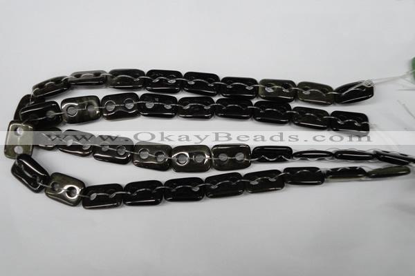 CFG322 15.5 inches 15*20mm carved rectangle golden obsidian beads