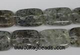 CFG323 15.5 inches 15*20mm carved rectangle moss quartz beads