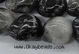 CFG346 15.5 inches 18*22mm carved skull eagle eye jasper beads