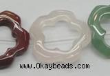 CFG37 15.5 inches 30mm carved flower colorful gemstone beads