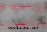 CFG507 15.5 inches 15*15mm carved flower rose quartz beads