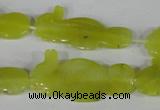 CFG515 15.5 inches 18*34mm carved animal Korean jade beads