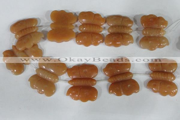 CFG520 15.5 inches 30*38mm carved animal red aventurine beads