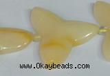 CFG521 15.5 inches 34*37mm carved flower yellow aventurine beads