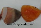 CFG528 15.5 inches 25*25mm carved triangle agate gemstone beads