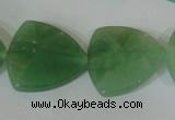 CFG531 15.5 inches 25*25mm carved triangle green aventurine beads