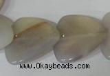 CFG538 15.5 inches 25*25mm carved triangle grey agate beads