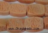 CFG548 15.5 inches 15*20mm carved brick red aventurine beads