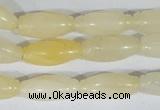 CFG552 15.5 inches 8*20mm carved rice yellow aventurine beads