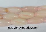 CFG553 15.5 inches 8*20mm carved rice rose quartz beads