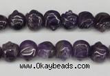 CFG59 15.5 inches 8*10mm carved pig-shaped amethyst gemstone beads