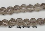 CFG60 15.5 inches 8*10mm carved pig-shaped smoky quartz beads