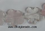 CFG652 15.5 inches 20mm carved flower rose quartz beads