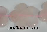 CFG653 15.5 inches 30mm carved flower rose quartz beads