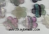 CFG660 15.5 inches 15mm carved flower fluorite gemstone beads