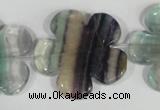 CFG662 15.5 inches 30mm carved flower fluorite gemstone beads