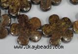 CFG679 15.5 inches 20mm carved flower bronzite gemstone beads