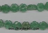 CFG70 15.5 inches 10mm carved flower green aventurine beads