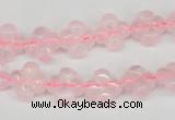 CFG72 15.5 inches 11*11mm carved flower rose quartz gemstone beads