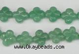 CFG74 15.5 inches 11*11mm carved flower green aventurine beads