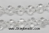 CFG75 15.5 inches 11*11mm carved flower white crystal beads