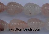 CFG750 15.5 inches 15*20mm carved teardrop natural pink quartz beads