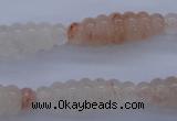 CFG752 15.5 inches 10*30mm carved rice natural pink quartz beads