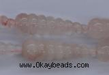 CFG753 15.5 inches 10*35mm carved teardrop natural pink quartz beads