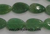 CFG818 12.5 inches 15*20mm carved leaf green aventurine beads wholesale