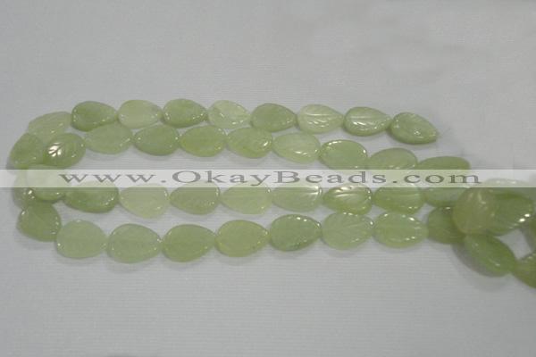 CFG821 12.5 inches 15*20mm carved leaf New jade beads wholesale