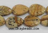 CFG823 12.5 inches 15*20mm carved leaf picture jasper beads wholesale