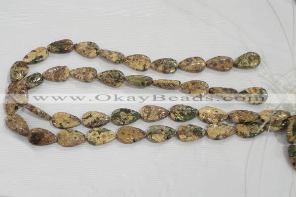 CFG824 12.5 inches 15*20mm carved leaf ocean stone beads wholesale