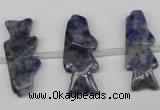 CFG851 Top-drilled 10*26mm carved animal sodalite gemstone beads