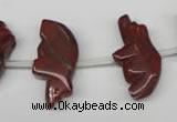 CFG857 Top-drilled 12*24mm carved animal red jasper beads